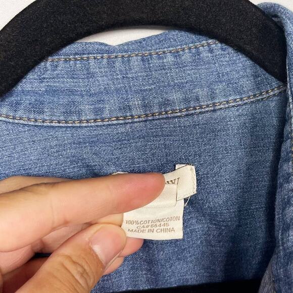 J Crew Womens 2 Denim Shirt Dress Half Button Front Long Sleeves Cotton Collared - Picture 7 of 9